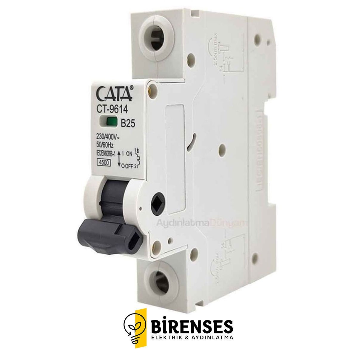 CATA CT-9614 25 Amper Sigorta (B Tipi / Monofaze / 4.5 Ka)