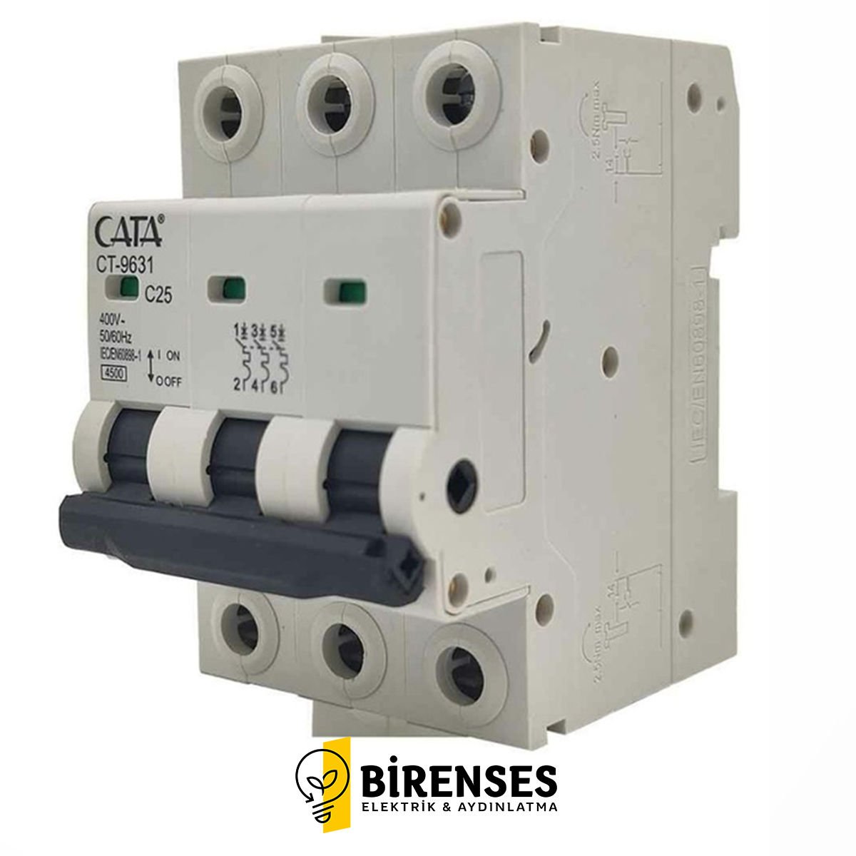 CATA CT-9631 3X25 Amper Sigorta (C Tipi / Trifaze / 4.5 Ka)