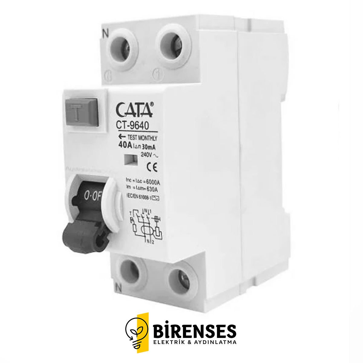 CATA CT-9640 2X40 Amper Kaçak Akım Rölesi (30 Ma / Monofaze / 6 Ka)