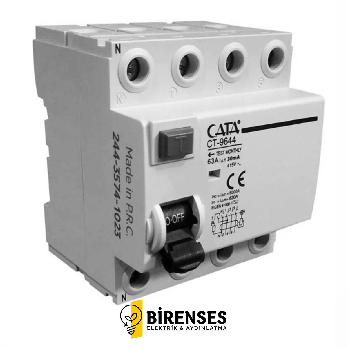 CATA CT-9644 4X63 Amper Kaçak Akım Rölesi (30 Ma / Trifaze / 6 Ka)