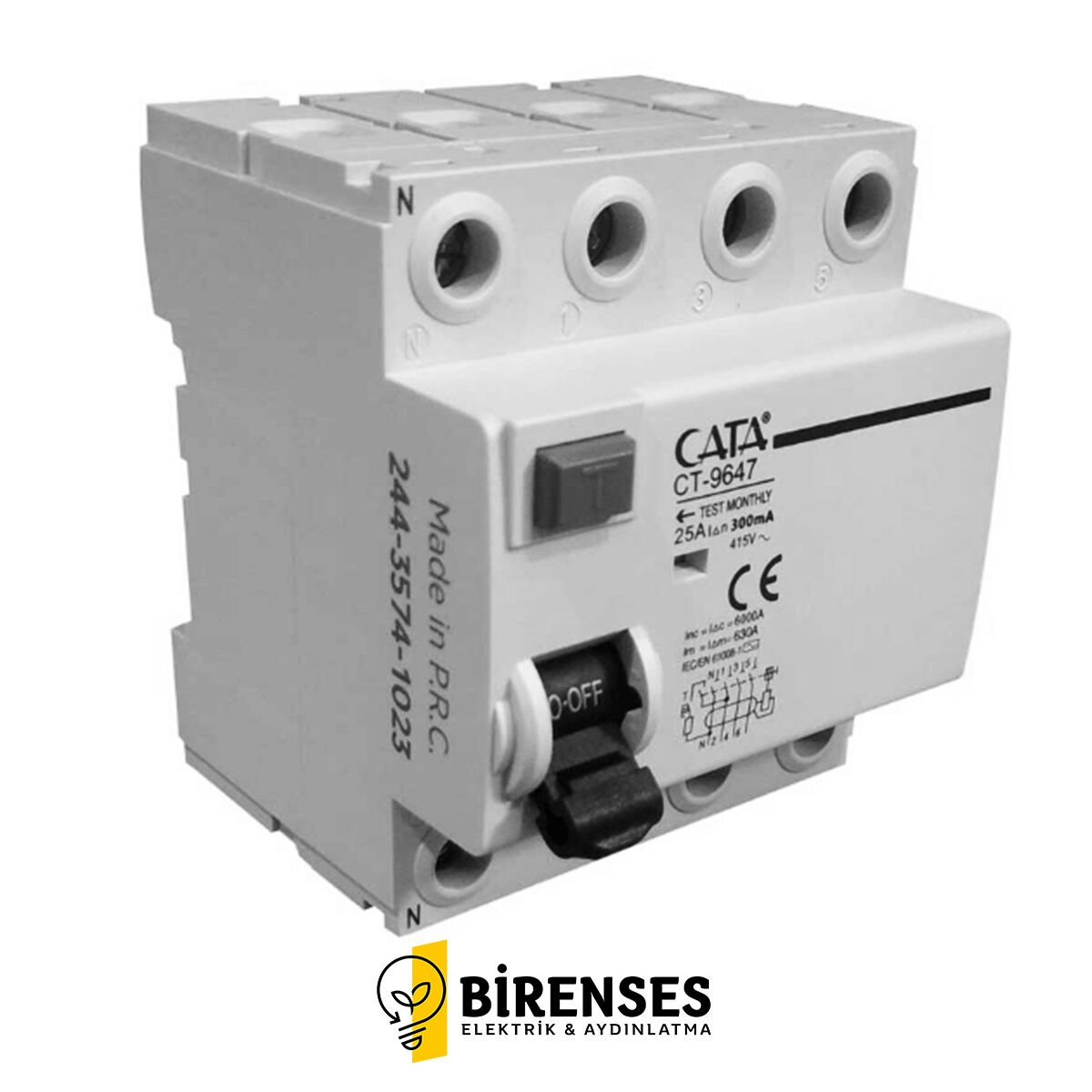 CATA CT-9647 4X25 Amper Kaçak Akım Rölesi (300 Ma / Trifaze / 6 Ka)