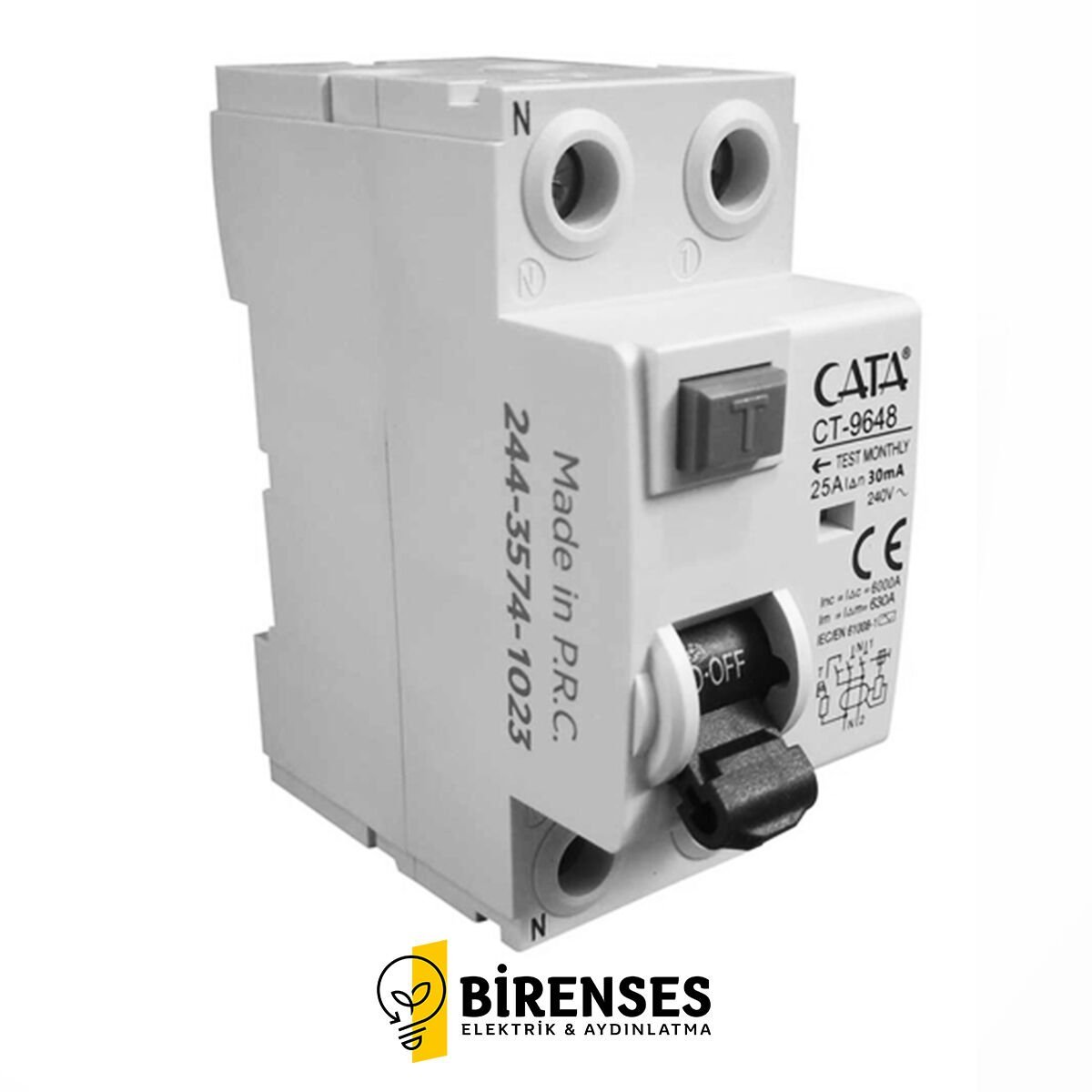 CATA CT-9648 2X25 Amper Kaçak Akım Rölesi (30 mA / Monofaze / 6 Ka)