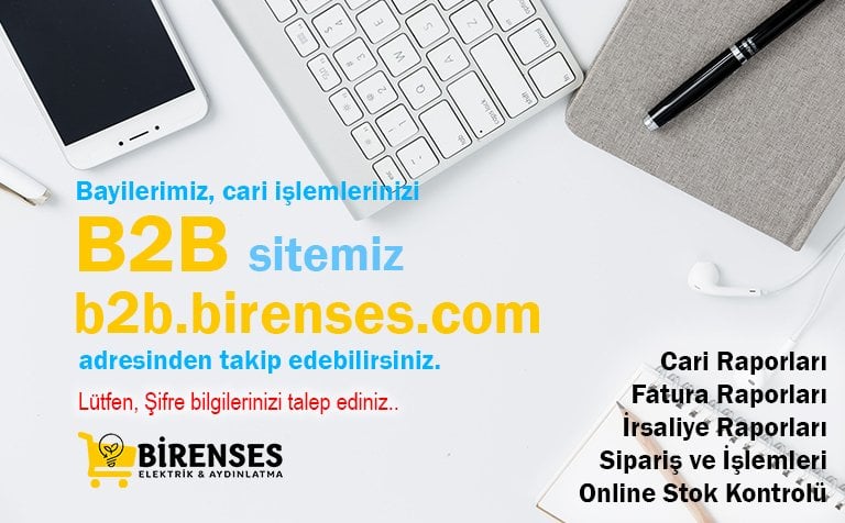 Bayilerimize özel B2B Bayi sitemiz yayında..